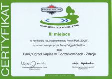 2008 Najpiękniejszy park dyplom